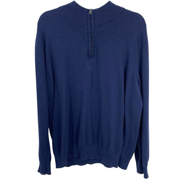 Hawker Rye 1/4 Zip Sweater Men size XL Navy Blue Cotton Cashmere Pullover - Picture 1 of 7